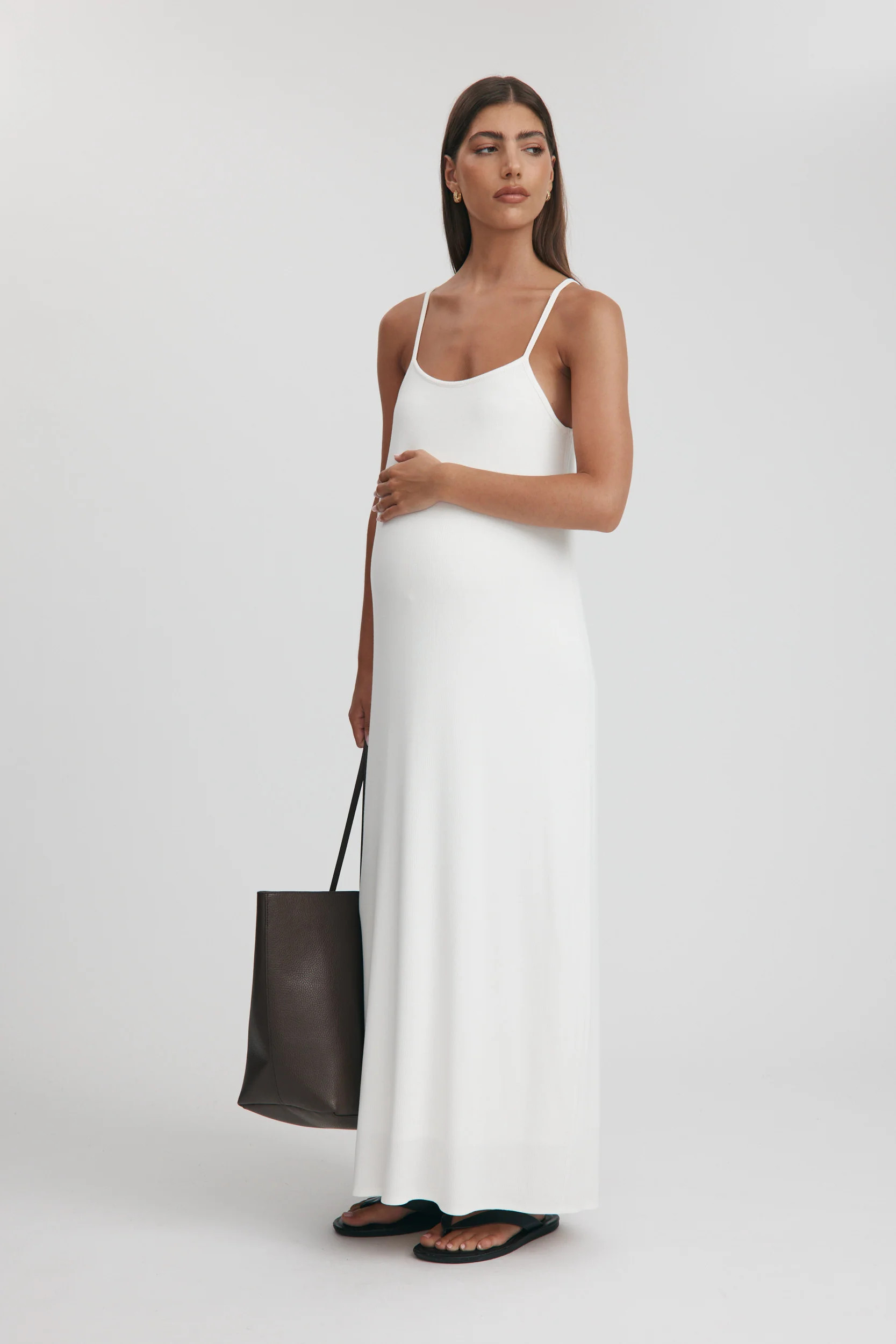 Transit Rib Dress (Ivory) | Legoe Heritage Maternity APAC
