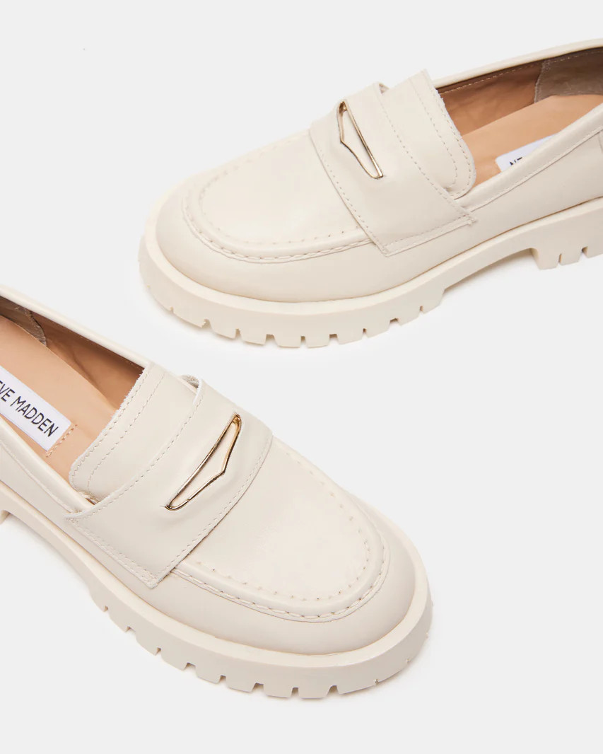 LAWRENCE Bone Leather Slip-On Loafer | Women's Loafers | Steve Madden (US)