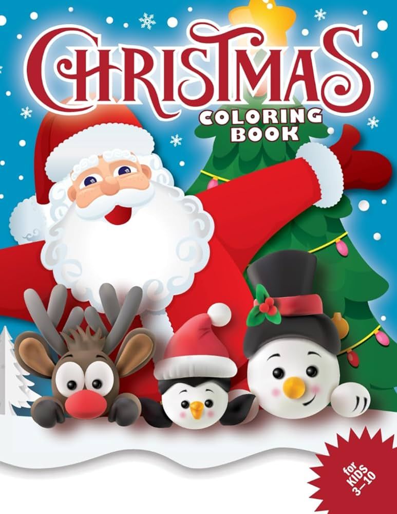 Christmas Coloring Book for Kids: 50+ Super Cute, Big and Easy Designs with Santas, Snowmen, Rein... | Amazon (US)
