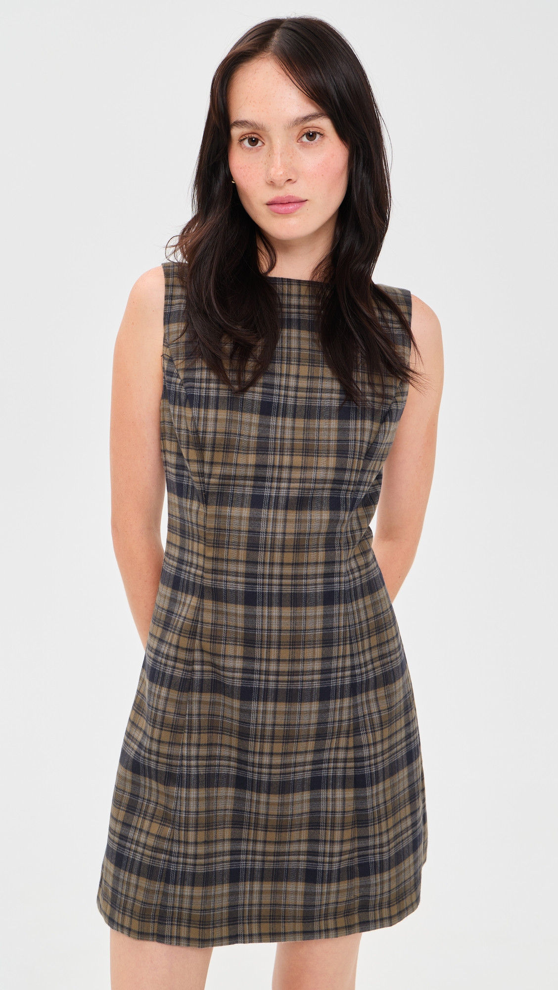 o. p.t Aspen Mini Dress Olive Plaid 4 | Shopbop