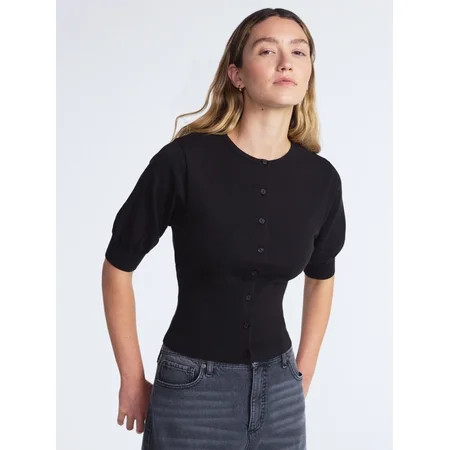 Scoop Women's and Women's Plus Ribbed Cardigan Sweater, Sizes XS-4X | Walmart (US)
