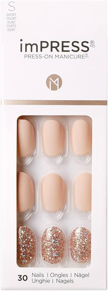 KISS imPRESS Press-On Manicure, Nail Kit, PureFit Technology, Short Press-On Nails, Evanesce, Inc... | Amazon (US)
