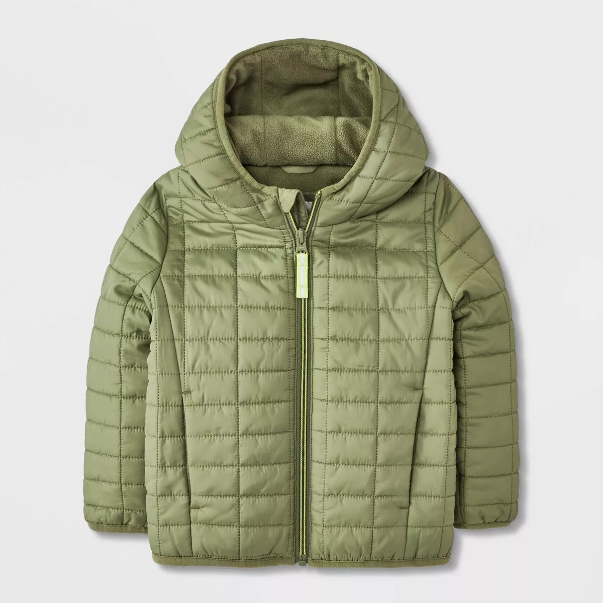 Toddler Boys' Value Hooded Puffer Jacket - Cat & Jack™ Olive Green 12M | Target