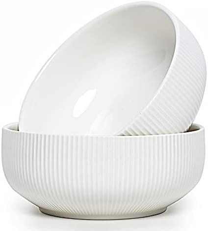Amazon.com | Getstar Salad Bowl, 8 inch 60 oz Large Serving Bowls, 2 Packs Ceramic Salad Bowl Set... | Amazon (US)
