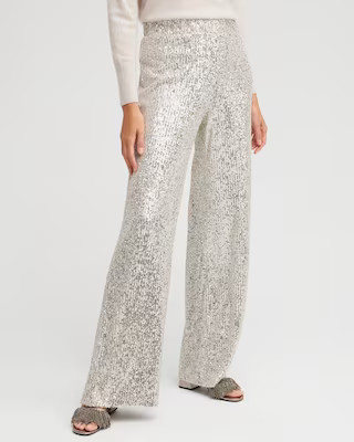 Black Label Sequin Wide Leg Pants | Chico's