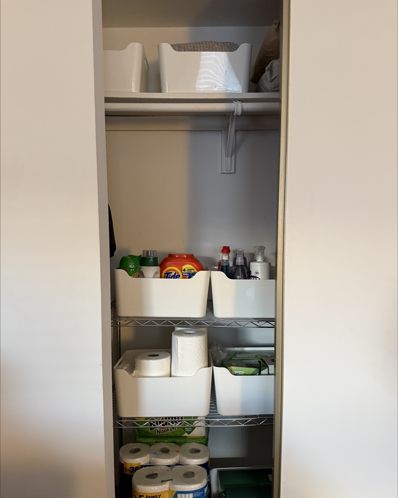 Your random utility closet is easier to organize than you think - just categorize, declutter, and bin. Swipe for before and after of each side of this closet

#LTKHome