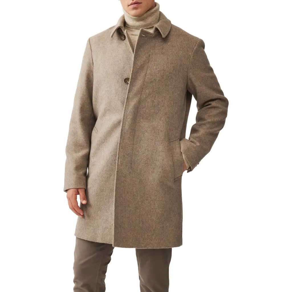 Rodd & Gunn Mt. Florence Wool Blend Overcoat in Fawn at Nordstrom, Size Medium | Nordstrom