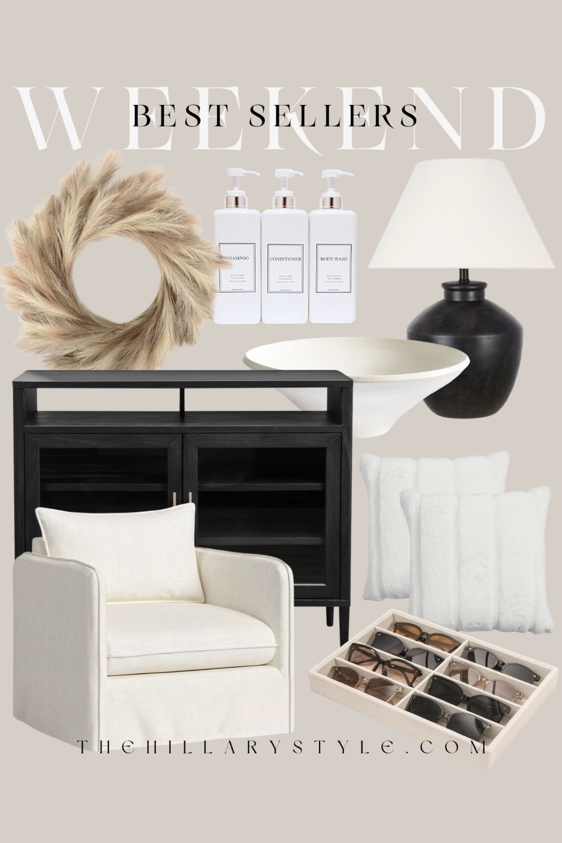Weekend Best Sellers Home: Furniture and decor from Walmart, Target, Nordstrom, Amazon, Pottery Barn. Decor bowl, table lamp, fall wreath, sunglasses organization, accent chair, cabinet, throw pillows, bathroom organization.

#LTKSeasonal #LTKHome #LTKStyleTip