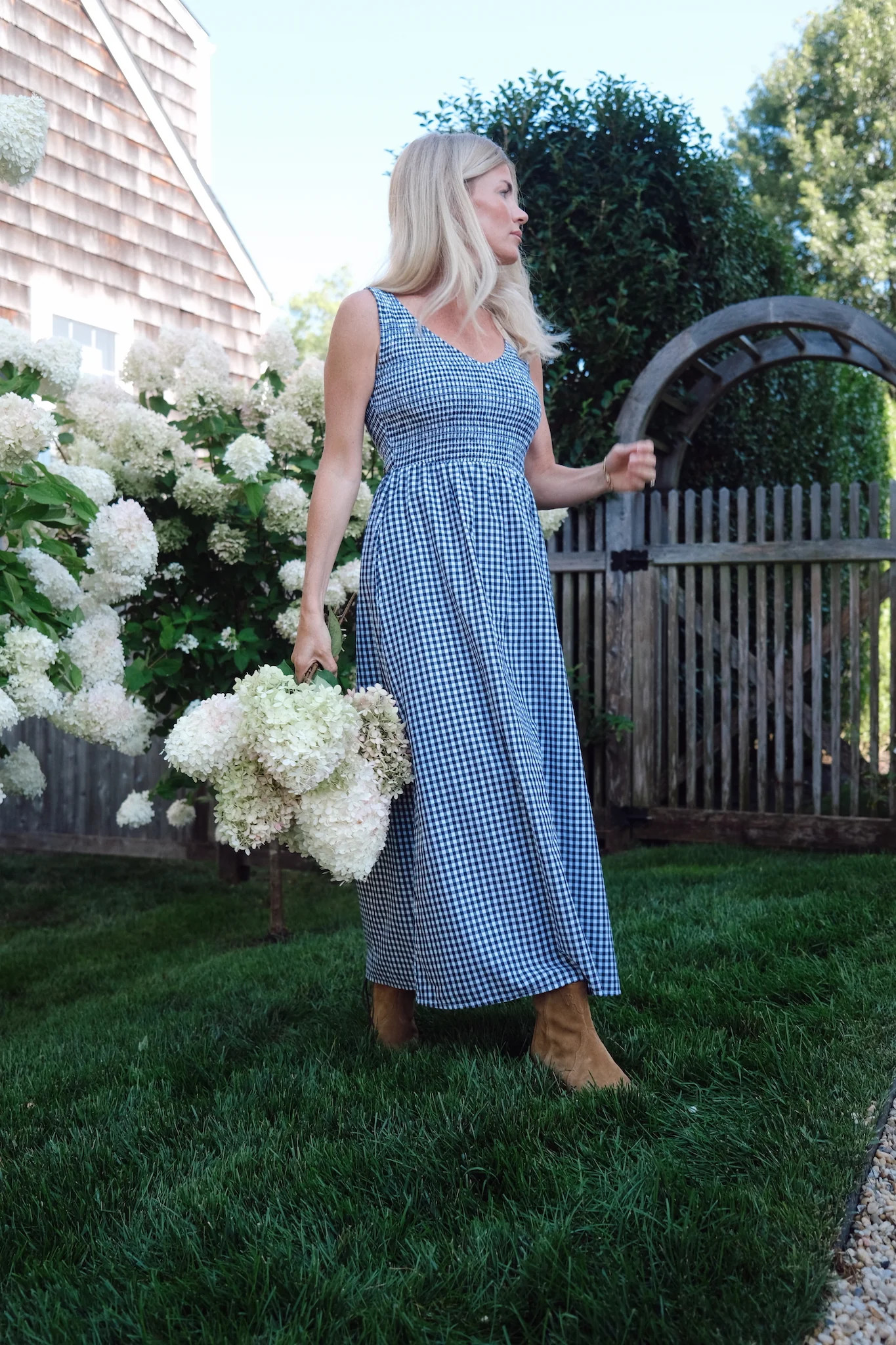 Cora Dress - Navy Gingham | Marea