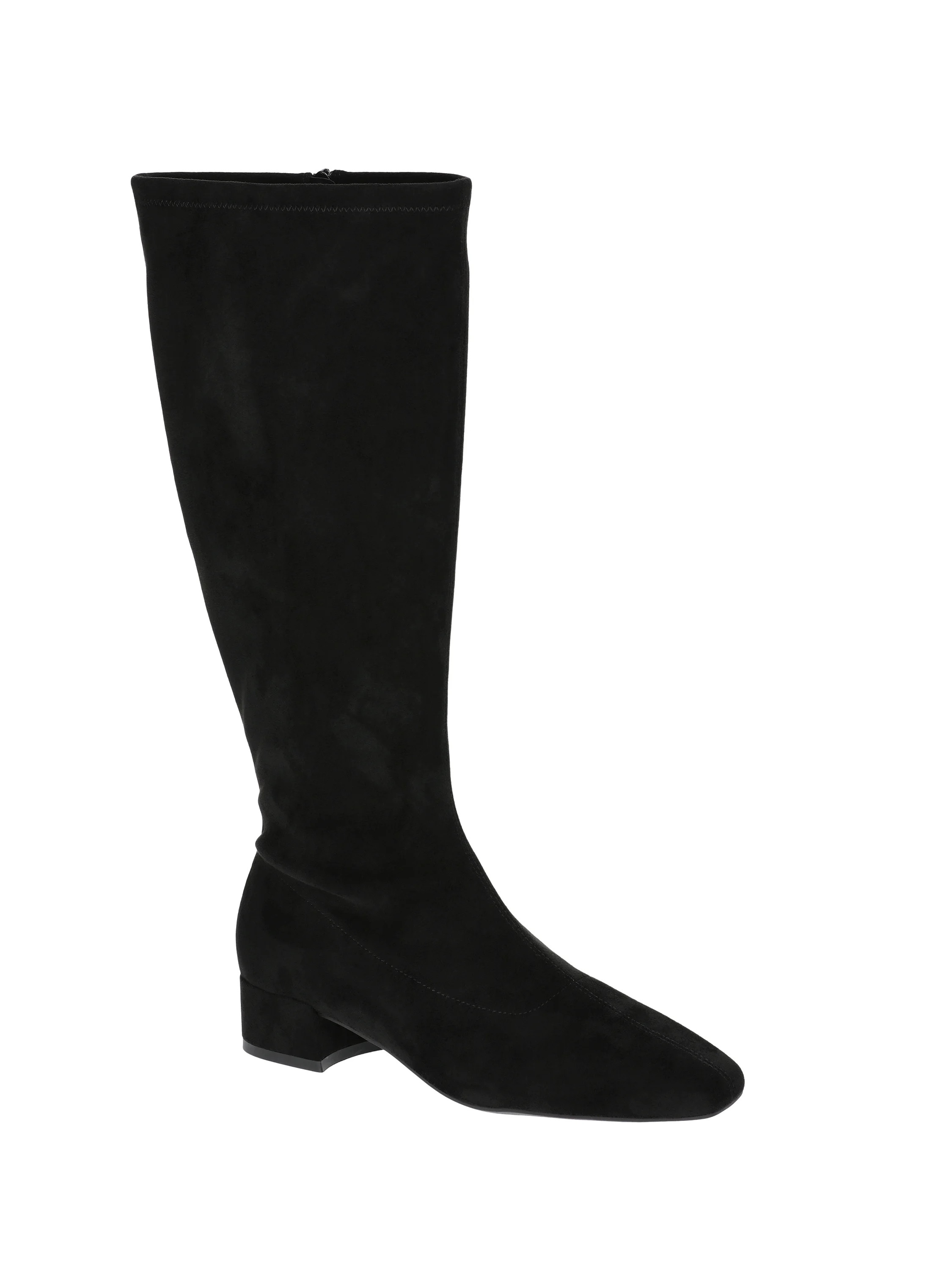 Scoop Women's Faux Suede Knee High Stretch Block Heel Boots (Wide Width Available) | Walmart (US)