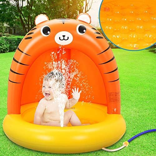 Baby Pool, Tiger Baby Splash Pool with Thickening Canopy and Extra Soft Bubble Bottom for Kids, I... | Amazon (US)