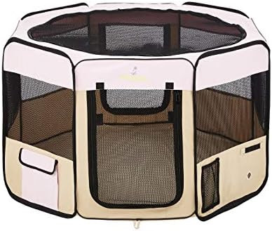 Zampa Portable Foldable Pet playpen Exercise Pen Kennel + Carrying Case for Larges Dogs Small Pup... | Amazon (US)