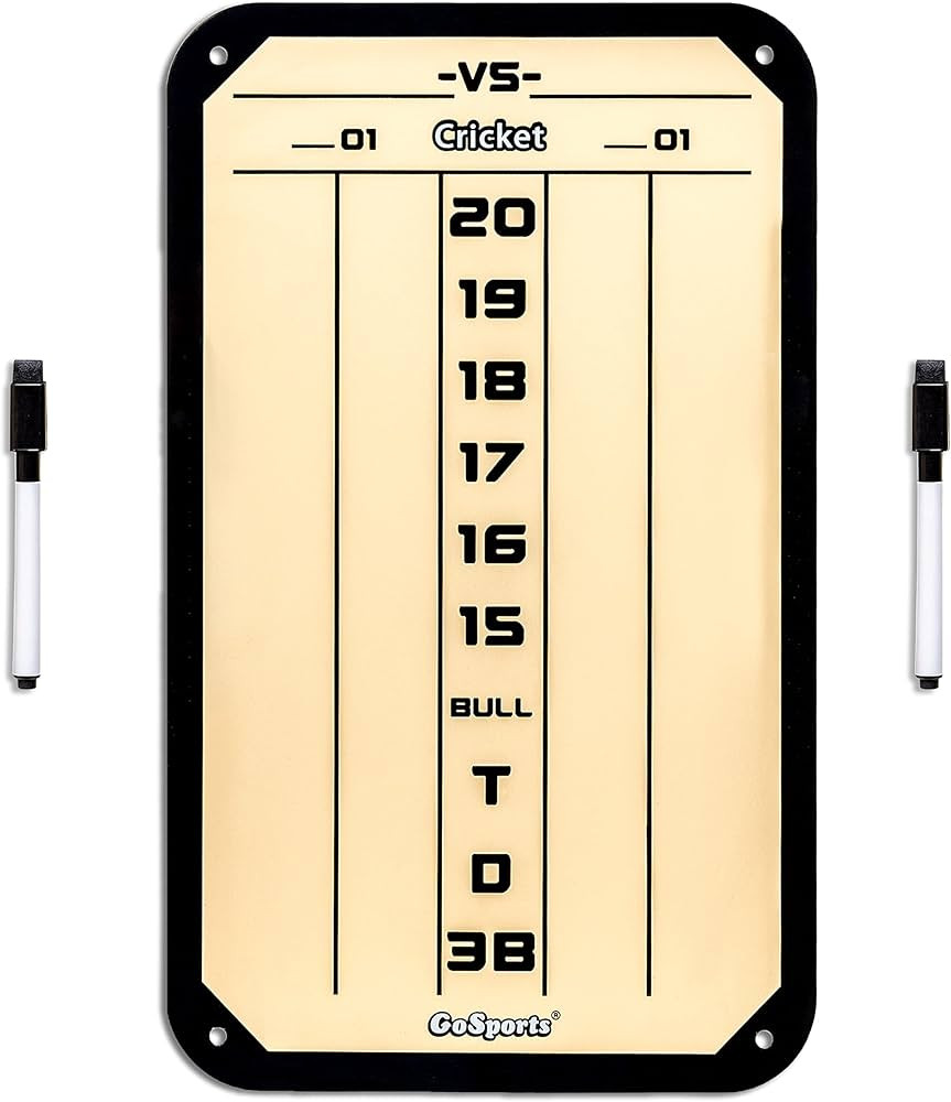 GoSports Dry Erase Steel Darts Scoreboard - Cricket and 01 Dart Games with 2 Magnetic Markers,Bla... | Amazon (US)