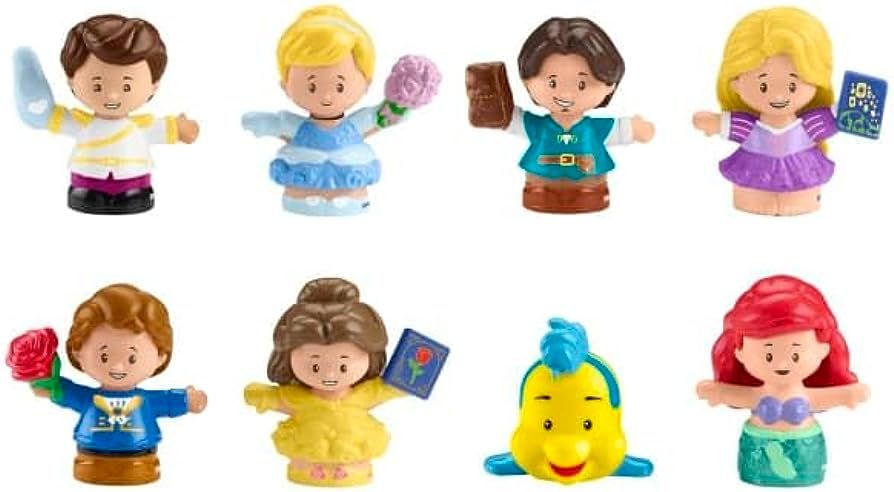 Fisher-Price Disney Princess Toddler Toys Little People Prince and Princess Figure Pack, 8 Pieces | Amazon (US)
