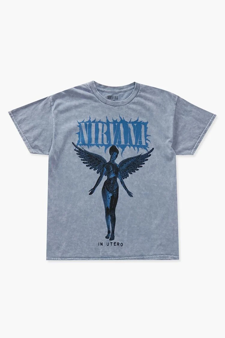 Men Nirvana Graphic Tee in Light Grey, XXL | Forever 21