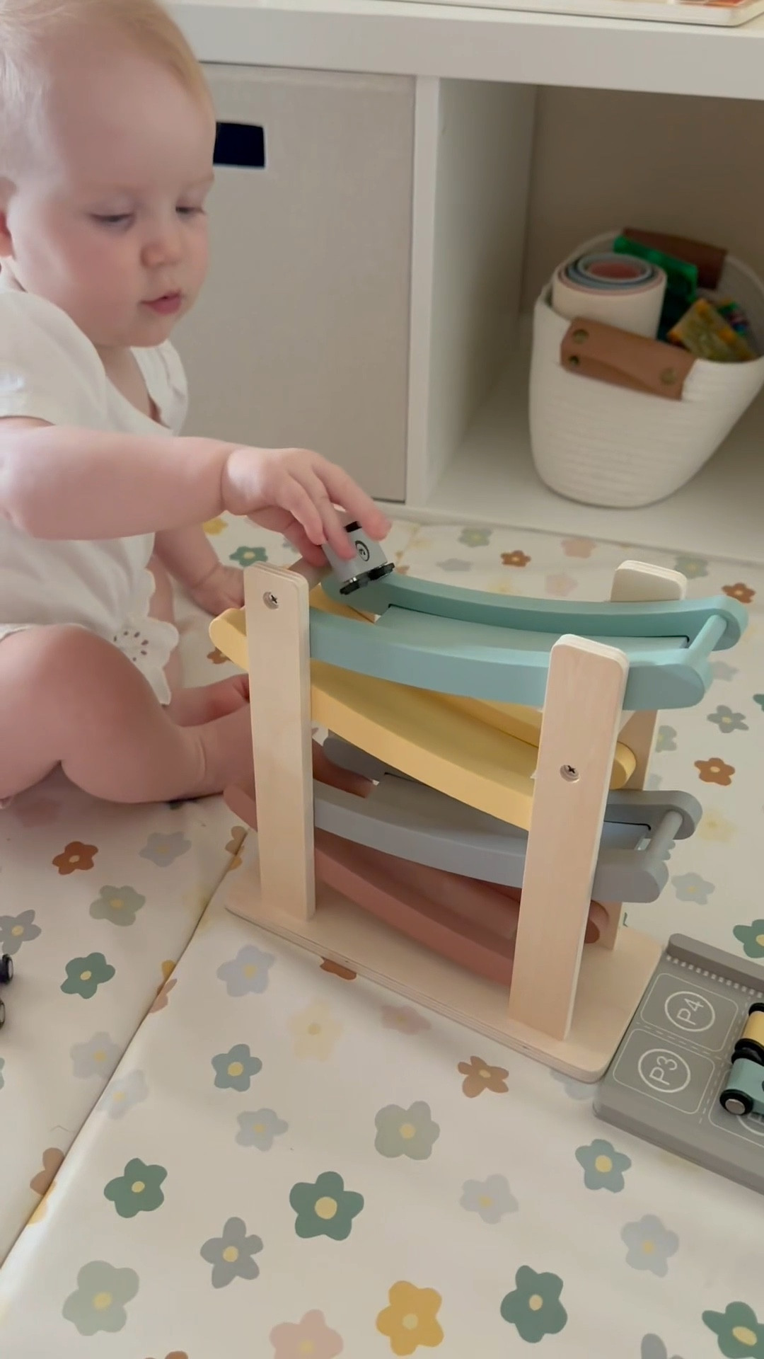 Blake is having so much fun with this montessori-inspired car ramp from @joyrealtoys 🏁 It’s simple, sturdy, and perfect for her little hands 🥹 I love toys that keep her curious — this one’s a hit! 💛 • • • #Montessori #Toddler #Play #Development #Playroom #MontessoriPlay #Motherhood 

#LTKHome #LTKBaby #LTKKids