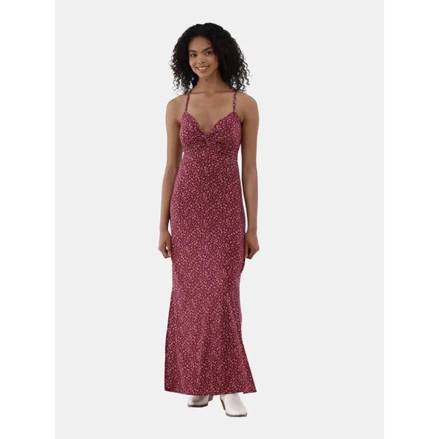 No Boundaries Twist Maxi Dress, Women's and Women's Plus | Walmart (US)