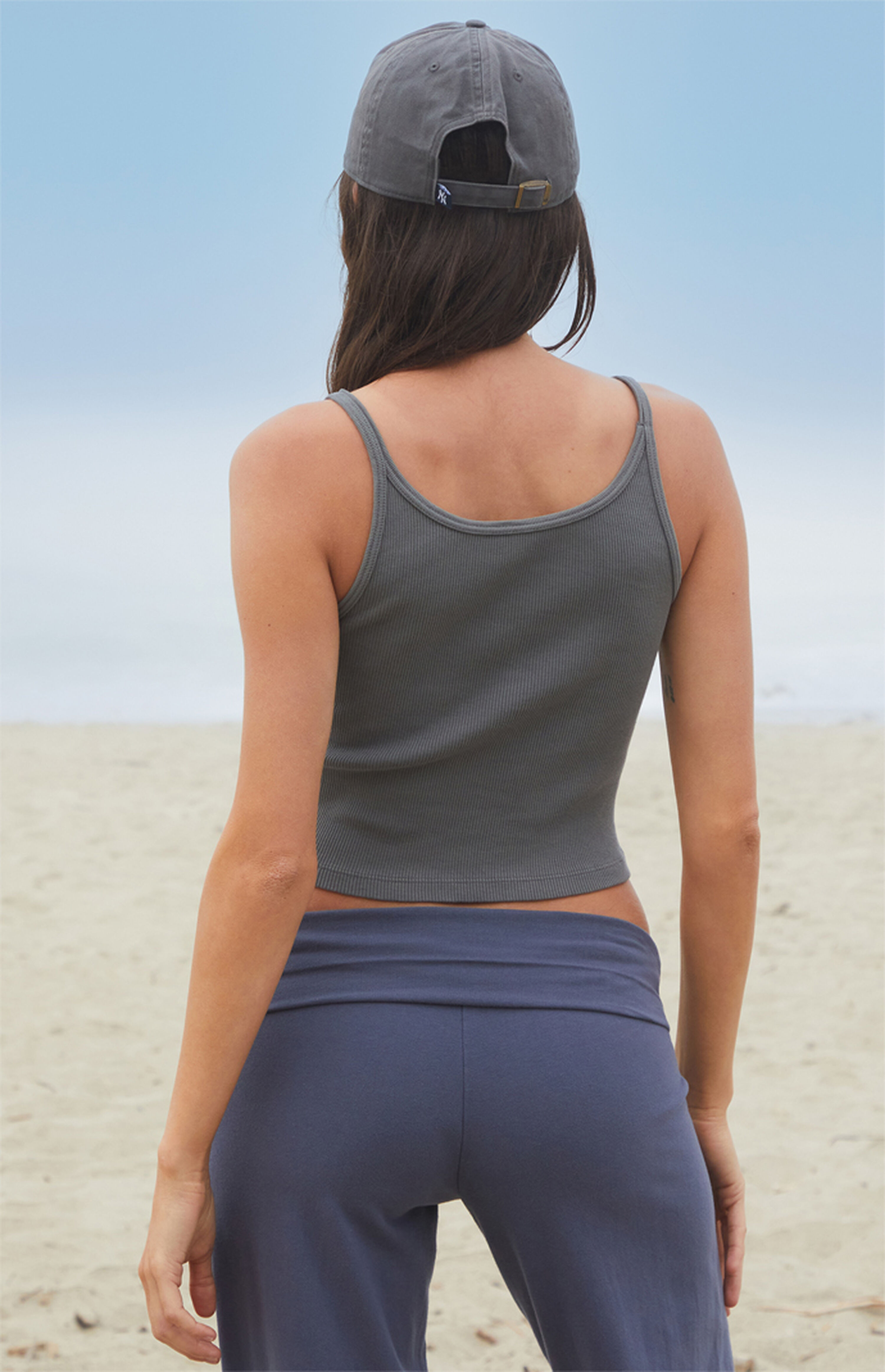 John Galt Gray Beyonca Cropped Tank Top | PacSun