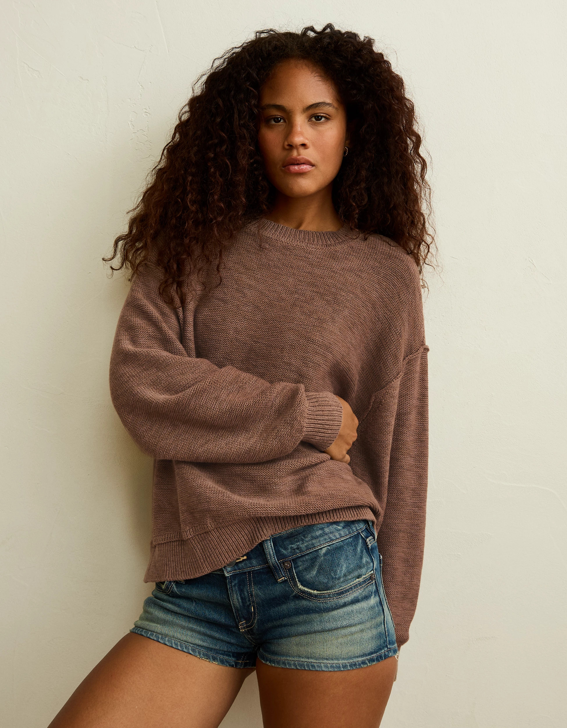 AE Oversized Crew Neck Sweater | American Eagle Outfitters (US & CA)