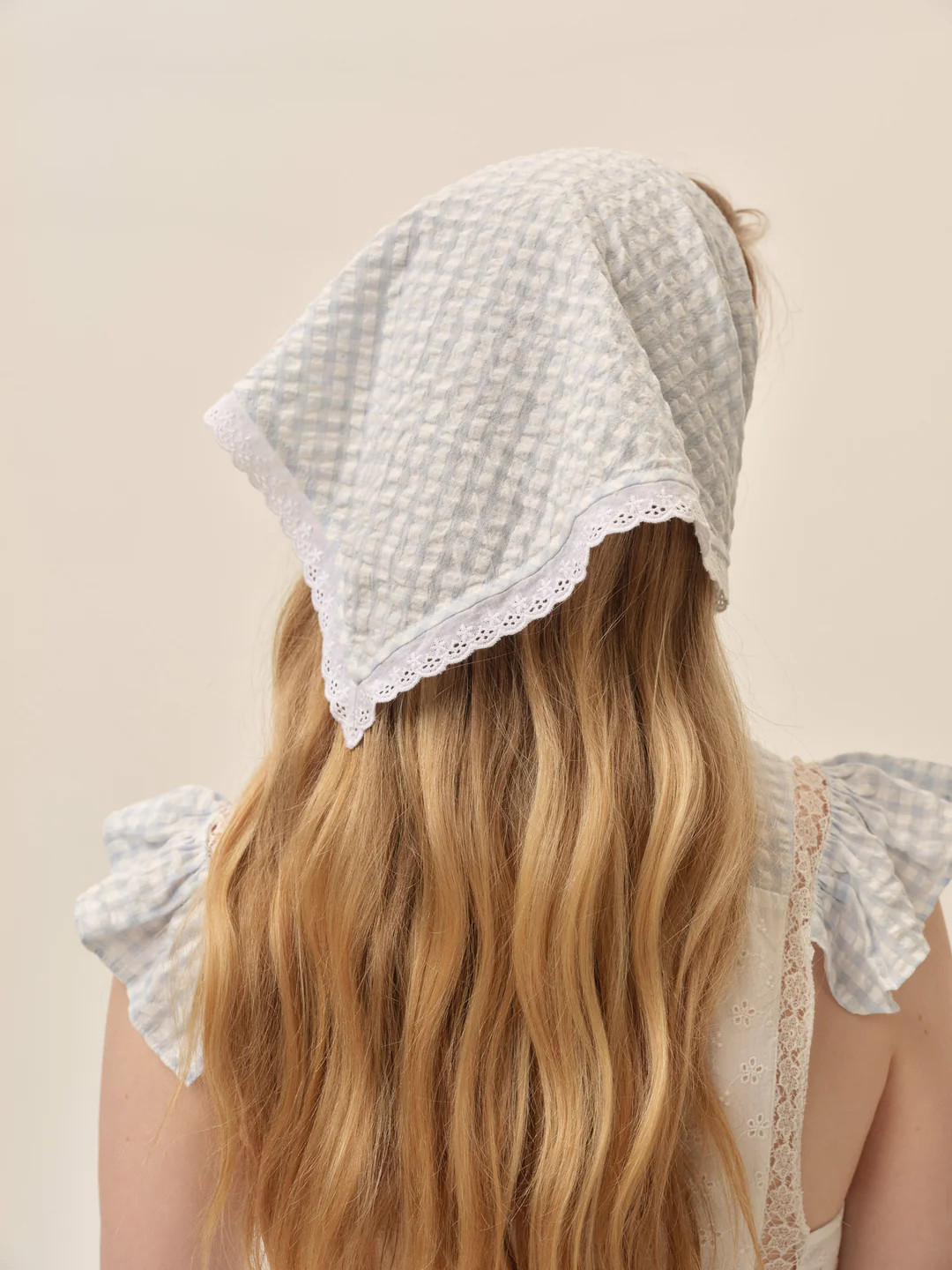 Bradford Gingham Headscarf \u2014 Blue | For Love & Lemons | For Love & Lemons