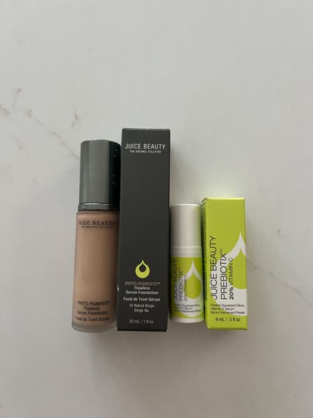 This duo is amazingggg! Decided to try a new lightweight foundation this JUICE BEAUTY PHYTO-PIGMENTS™
Flawless
Serum Foundation is all organic ingredients. The JUICE BEAUTY
PREBIOTIX™
20% VITAMIN C serum was a free gift from Ulta I love when they do this because it helps me determine what products work with my skin. This so far has been so great! 

#LTKbeauty #LTKsalealert #LTKunder50