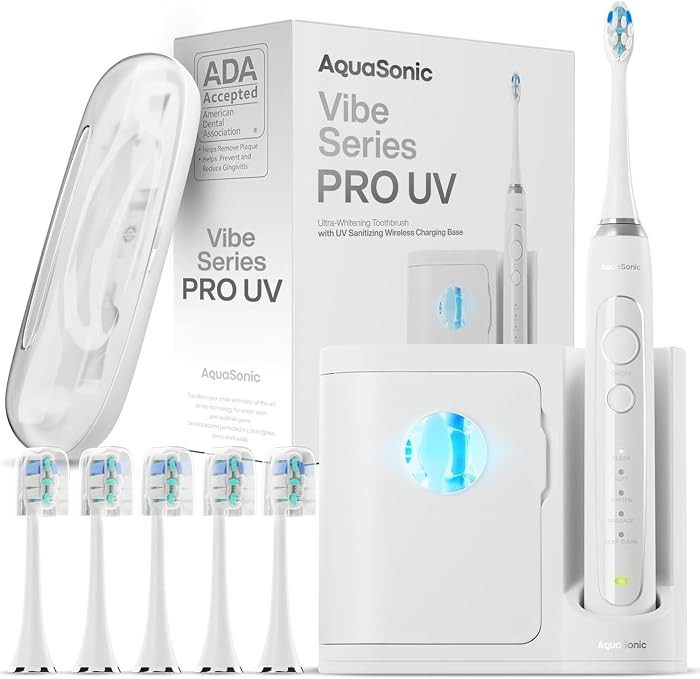 Aquasonic Vibe Series PRO \u2013 Ultra-Whitening Electric Toothbrush \u2013 5 Modes & Smart Timer... | Amazon (US)