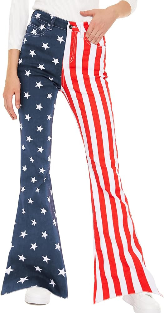 Women's Black Flare Stretchy Jeans High Waist Bootcut Slimming Denim Bell Bottom Pants Pantalones... | Amazon (US)