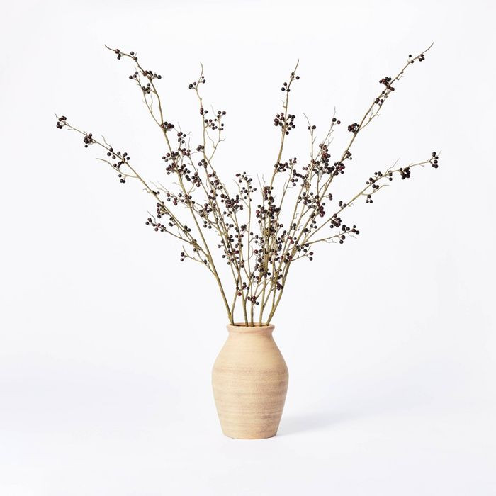 7.5" x 4" Artificial Berry Plant Arrangement in Ceramic Vase - Threshold™ designed with Studio ... | Target