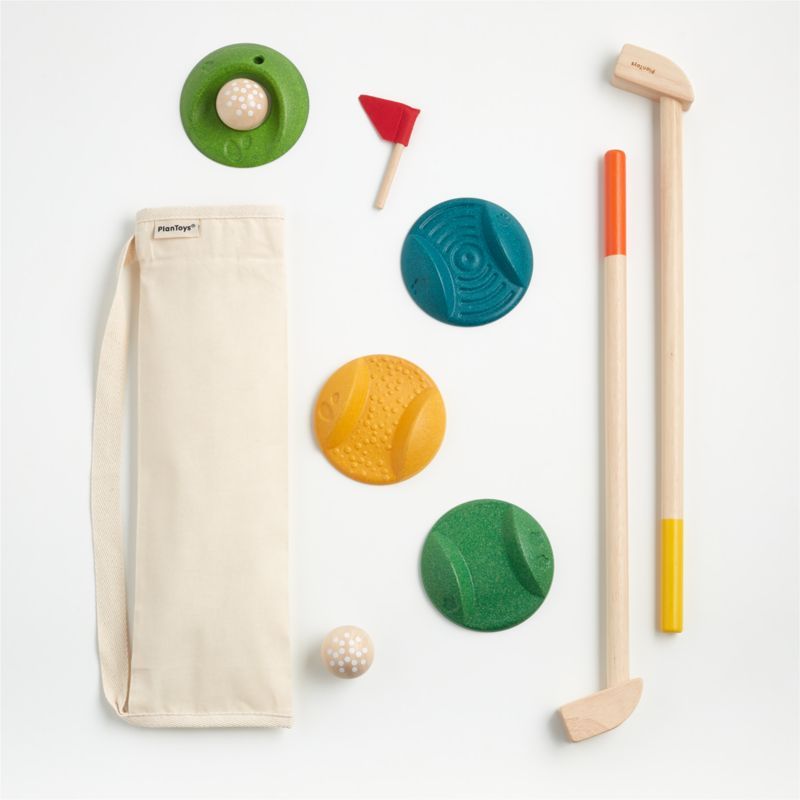 Plan Toys Wooden Mini Golf Playset | Crate & Kids | Crate & Barrel