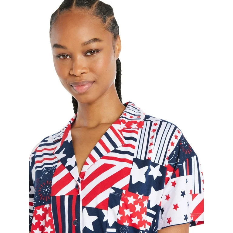 4th of July Women’s Shorty Pajama Set by Way to Celebrate, 2-Piece, Sizes XS to 3X - Walmart.co... | Walmart (US)
