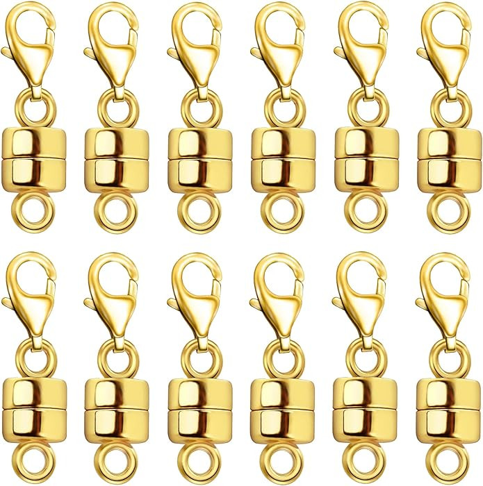 Magnetic Necklace Clasp with Lobster Clasp,14K Gold and Silver Magnetic Jewelry Clasps for Neckla... | Amazon (US)