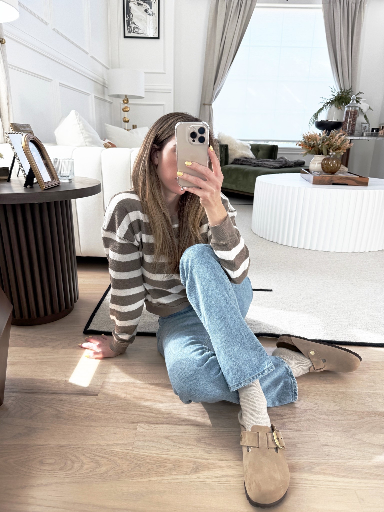 My stay at home kinda look today! My favorite organic cotton knit crewneck pullover 

Organic cotton
Loungewear
Look of the day 
Jeans
Crewneck pullover 
Clogs 
Cozy socks 

#LTKStyleTip #LTKFindsUnder100 #LTKSaleAlert