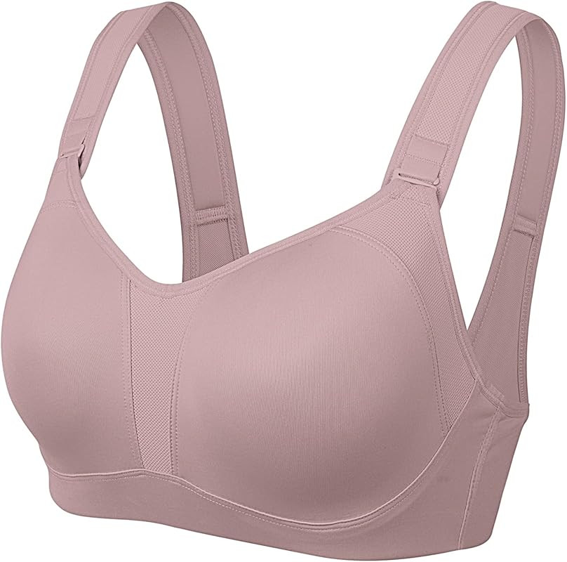 DELIMIRA Women's High Impact Sports Bra Front Adjustable Straps Underwire Plus Size Bra Full Figu... | Amazon (US)
