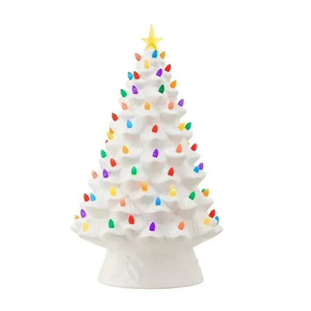 Mr. Christmas 18" Nostalgic Ceramic Christmas Tree, White, 1 Count | Walmart (US)