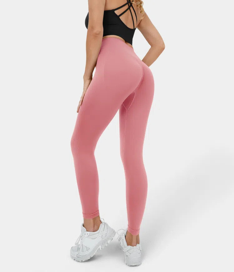 Seamless Flow High Waisted Plain Butt Lifting Leggings | HALARA