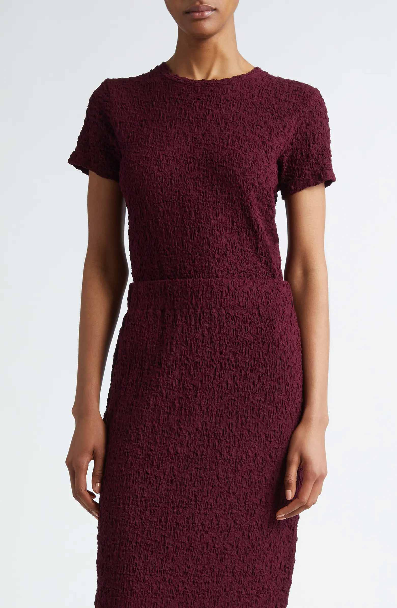 Vince Smocked Shrunken Crewneck Shirt | Nordstrom | Nordstrom