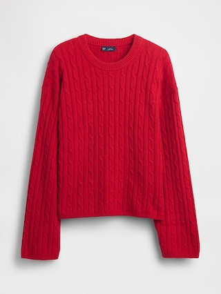 CashSoft Cable-Knit Crewneck Sweater | Gap (US)