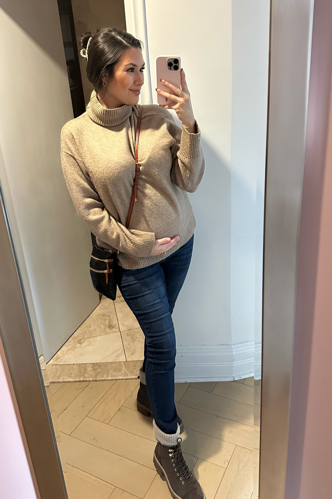 Winter maternity outfit for nyc — Dooney & Burke purse is on sale for under $100 right now! Sweater and jeans are last years so I linked some similar ones💕

#LTKSaleAlert #LTKBump #LTKStyleTip