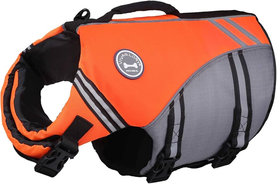 VIVAGLORY Sports Style Dog Life Jacket with Extra Flotation, Adjustable & Durable Swim Vest with ... | Amazon (US)