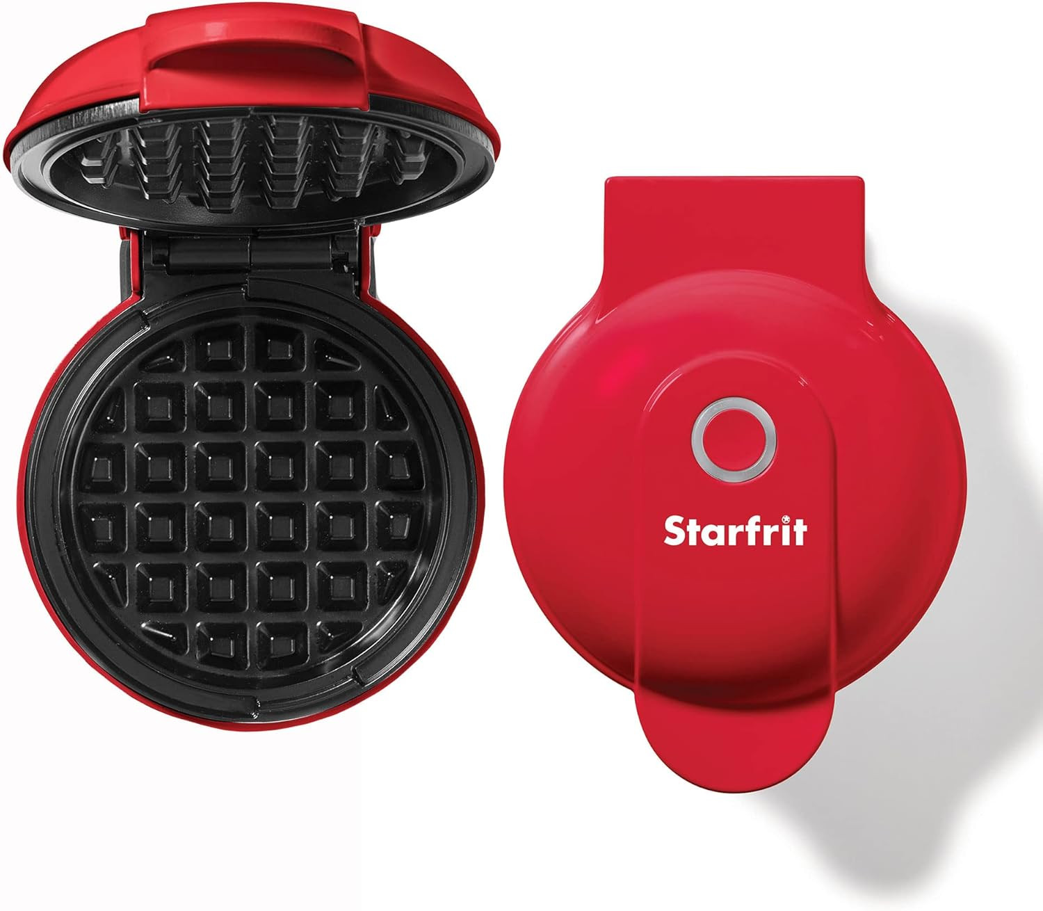 Starfrit 024725-006-0000 4-In. Electric Mini Waffle Maker, Red Small Kitchen Appliance, Regular S... | Amazon (US)