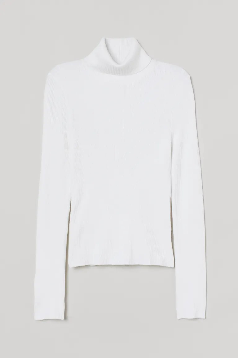 Rib-knit polo-neck jumper | H&M (UK, MY, IN, SG, PH, TW, HK)