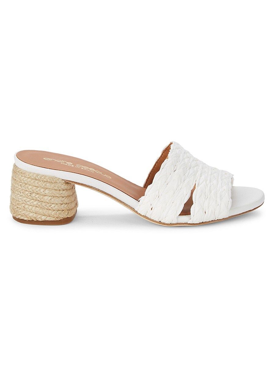 Andre Assous Women's Cadyn Raffia & Espadrille Block Heel Sandals - White - Size 8 | Saks Fifth Avenue OFF 5TH