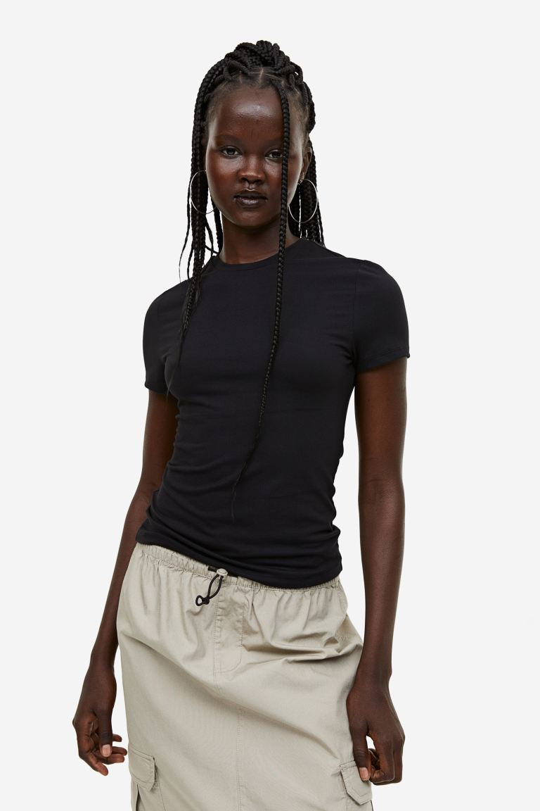 Fitted T-shirt | H&M (UK, MY, IN, SG, PH, TW, HK)