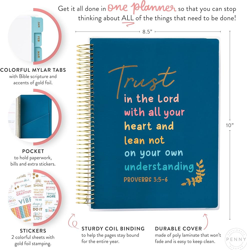 Home Planner 2025 (Scripture) | Work from Home Planner w/Stickers | Daily Checklist | Monthly Bud... | Amazon (US)
