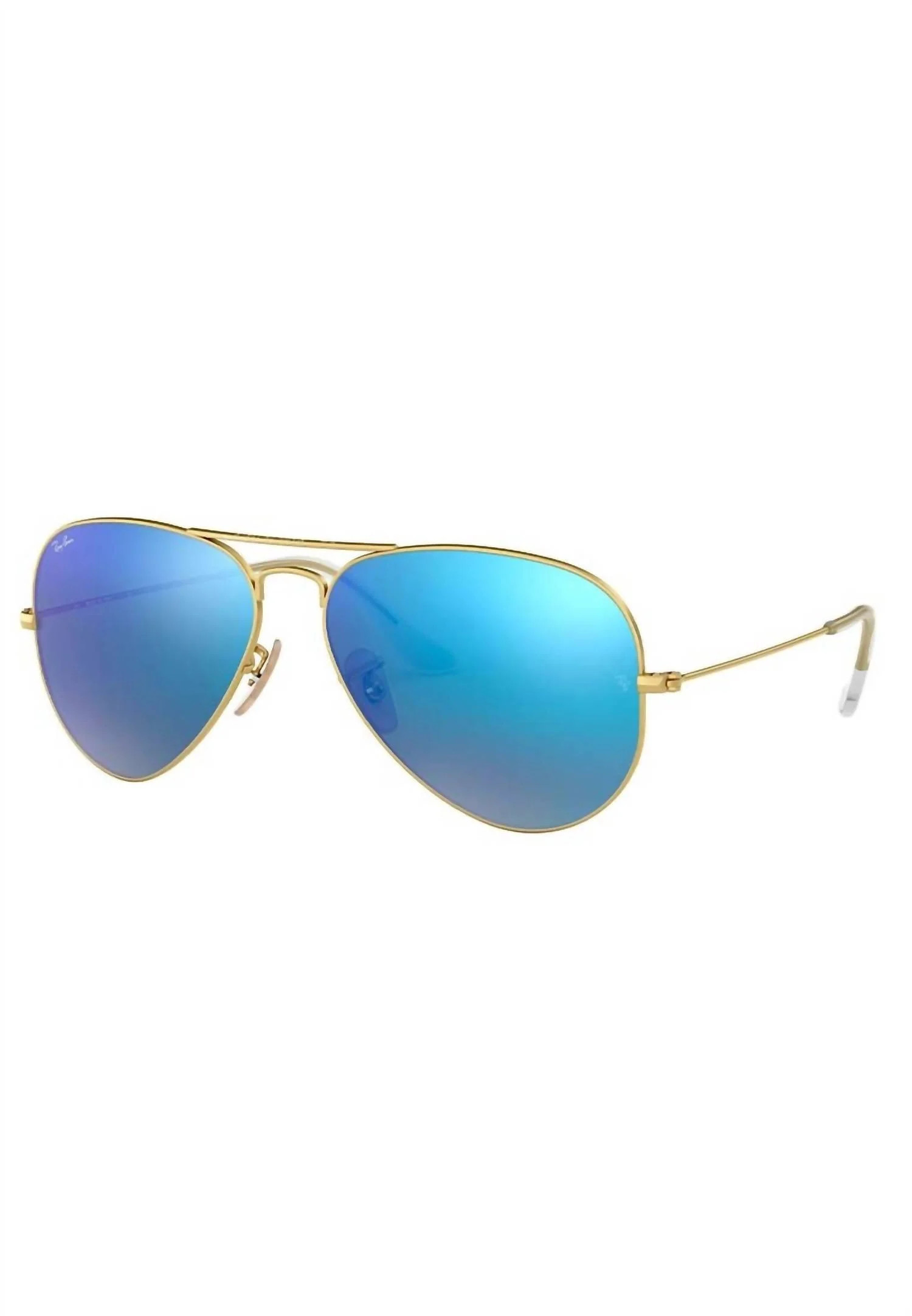Men's Aviator Sunglasses In Matte Gold / Blue | Shop Simon