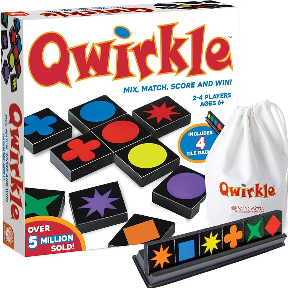 MindWare Qwirkle Board Game, Deluxe Edition - Includes Trays | Amazon (US)