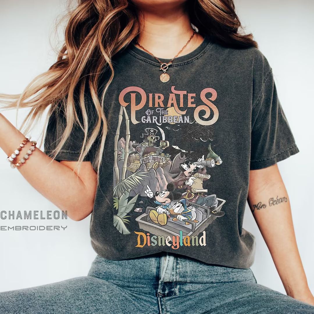 Vintage Pirates of the Caribbean Disneyworld Comfort Colors Shirt, Disney Mickey Shirt, Disneywor... | Etsy (US)