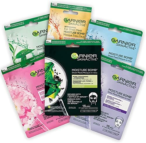 Garnier SkinActive Moisture Bomb Sheet Masks Combo Set, With Hyaluronic Acid, Hydrates & Softens ... | Amazon (CA)