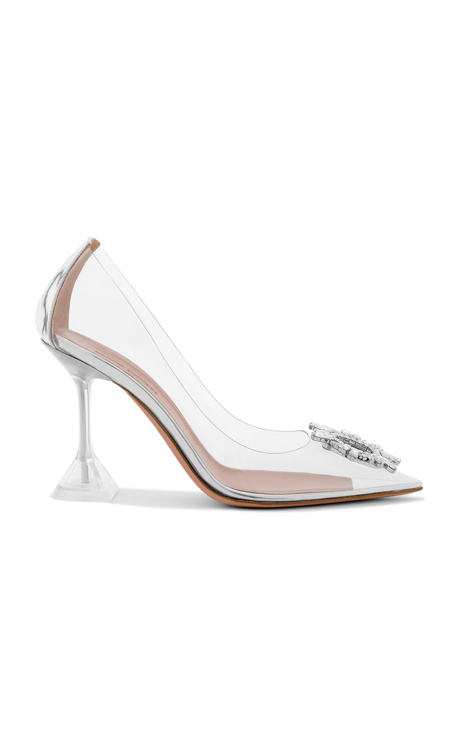 Amina Muaddi - Women's Begum Crystal-Embellished PVC Pumps - Clear - IT 39.5 - Moda Operandi | Moda Operandi (Global)