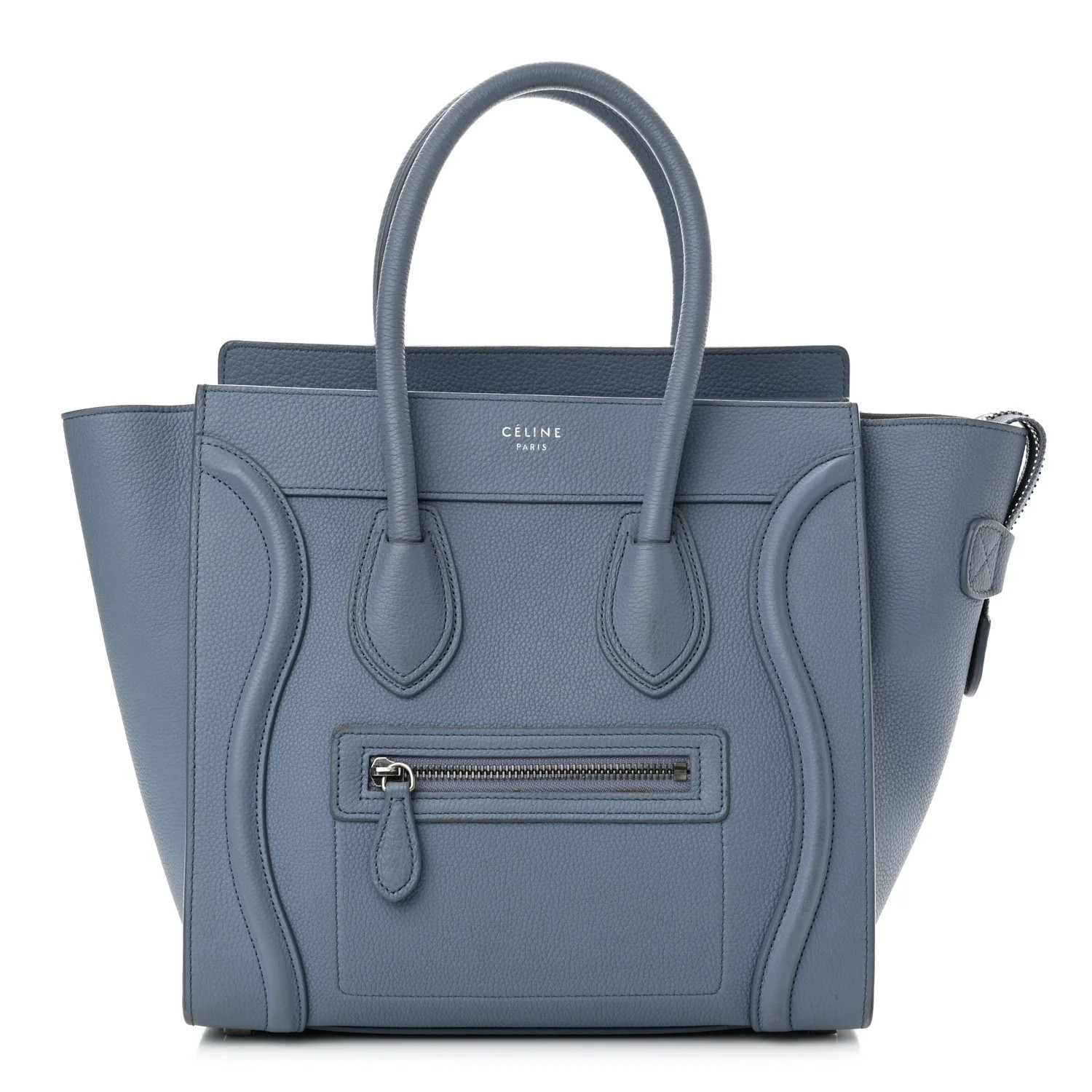 Drummed Calfskin Micro Luggage Medium Blue | FASHIONPHILE (US)